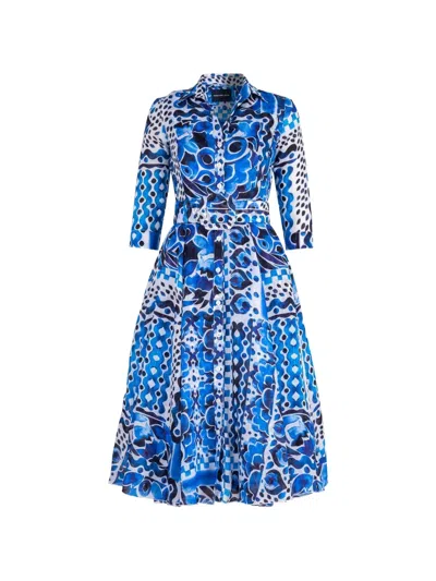 Samantha Sung Aster Midi Dress In Blue