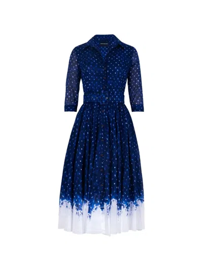 Samantha Sung Aster Midi Dress In Blue