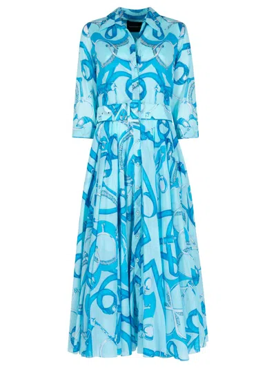 Samantha Sung Aster Midi Dress In Blue
