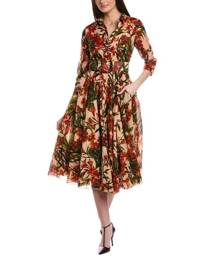 knee length dresses for ladies SAMANTHA SUNG Aster Dress Shirt Collar 3/4 Sleeve Midi Cotton Musola S   MaruschkadeMargo