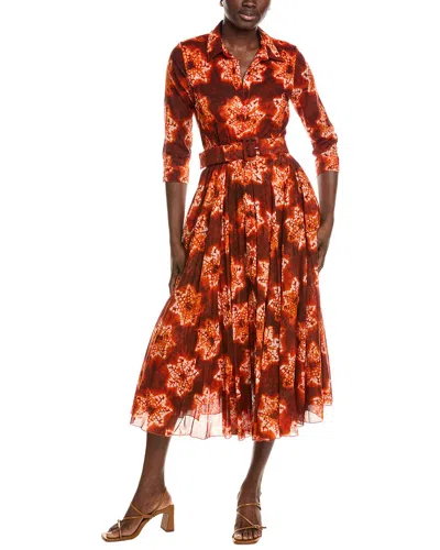 Samantha Sung Aster Midi Dress In Orange