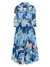 Samantha Sung Aster Printed Cotton Shirtdress In White