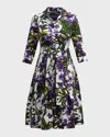Samantha Sung Audrey 1 Belted Floral-print Cotton Midi Dress In Multi