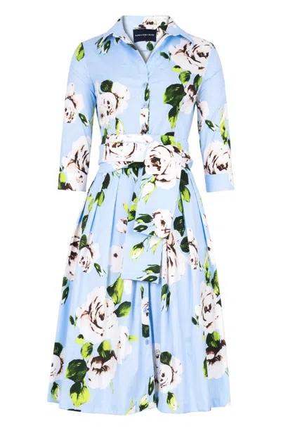 Samantha Sung Audrey 1 Shirtdress In Blue