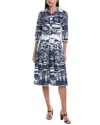 Samantha Sung Cotton Midi Dress In Multi