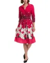 Samantha Sung Audrey #1 Shirtdress In Red