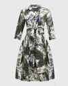 Samantha Sung Audrey 2 Pleated Stretch Cotton Midi Shirtdress In Black
