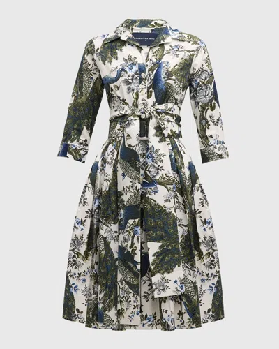 Samantha Sung Audrey 2 Pleated Stretch Cotton Midi Shirtdress In Black