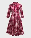 Samantha Sung Audrey 2 Pleated Stretch Cotton Midi Shirtdress In Multi