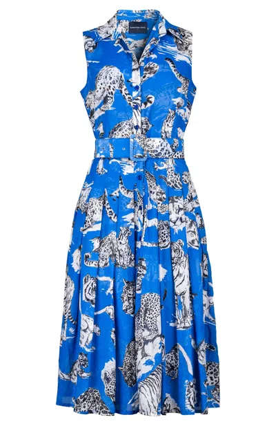 Samantha Sung Audrey 4 Tiger Toile Bright Shirtdress In Multi