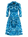 Samantha Sung Audrey Belted Dress In Blue