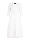 Samantha Sung Audrey Belted Shirt Dress In White