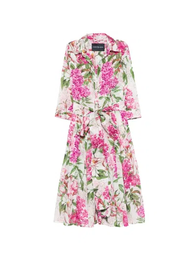 Samantha Sung Audrey Cotton Midi Dress In Pink