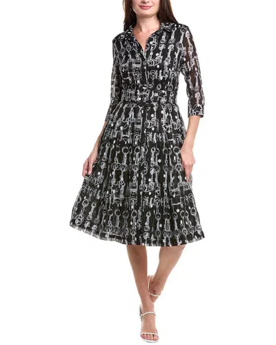 Samantha Sung Audrey 3 Silk Shirtdress In Blue