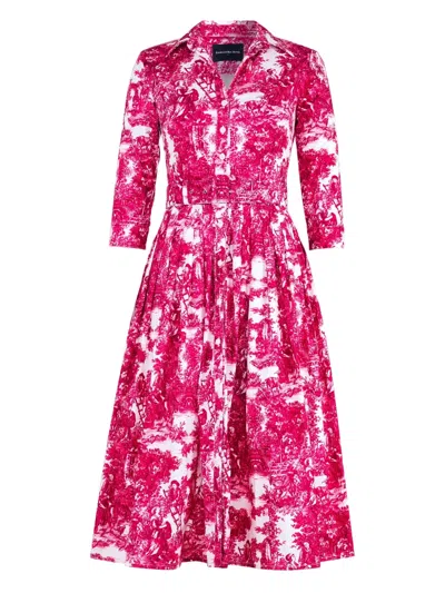 Samantha Sung Audrey Pleated Midi Dress In Pink