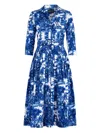 Samantha Sung Audrey Pleated Midi Dress In Blue