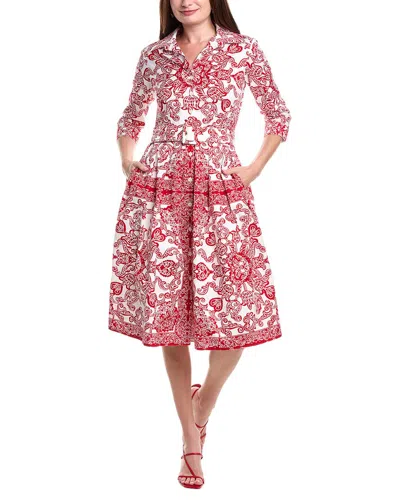 Samantha Sung Audrey Shirtdress In Red