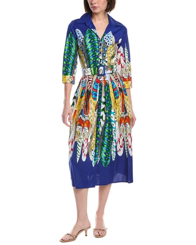 Samantha Sung Audrey Shirtdress In Blue