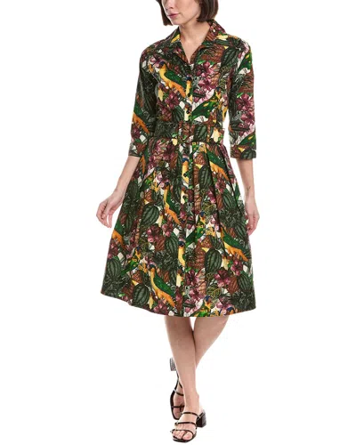 Samantha Sung Audrey Shirtdress In Green
