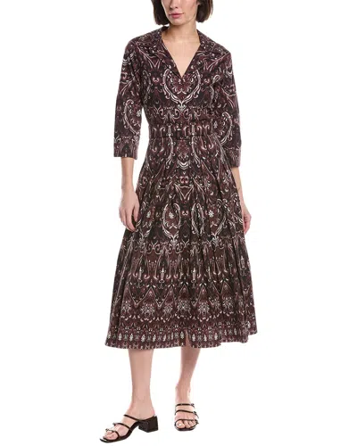 Samantha Sung Audrey Shirtdress In Burgundy