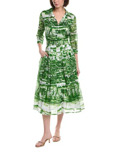 Samantha Sung Audrey Shirtdress In Green