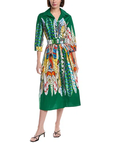 Samantha Sung Audrey Shirtdress In Green