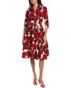 Samantha Sung Audrey Shirtdress In Red