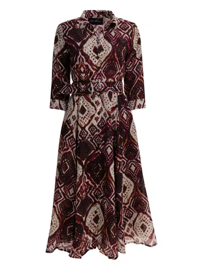 SAMANTHA SUNG BELTED PRINTED DRESS