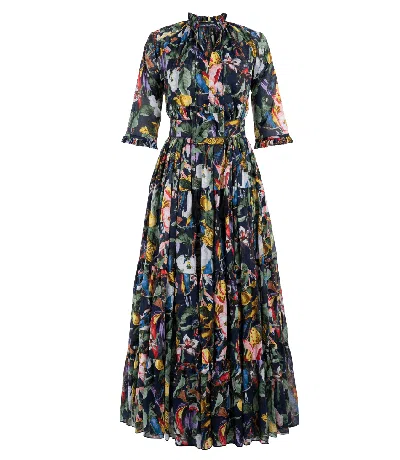 SAMANTHA SUNG BLUE BIRD MUSOLA EDEN DRESS MIDI DRESS
