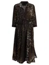 Samantha Sung Brown Leopard Print Wool Dress In Brown