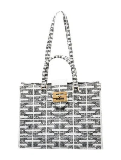 Pre-owned Samantha Sung Canvas Shoulder Bag W/ Tags In White