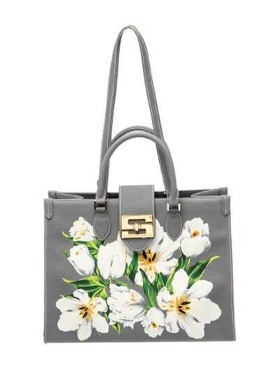 Pre-owned Samantha Sung Canvas Top Handle Bag In Gray