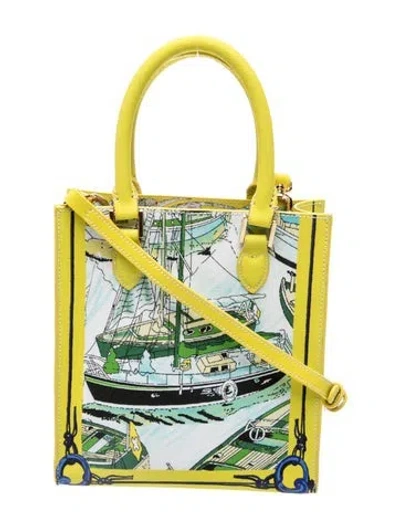 Pre-owned Samantha Sung Canvas Top Handle Bag In Green