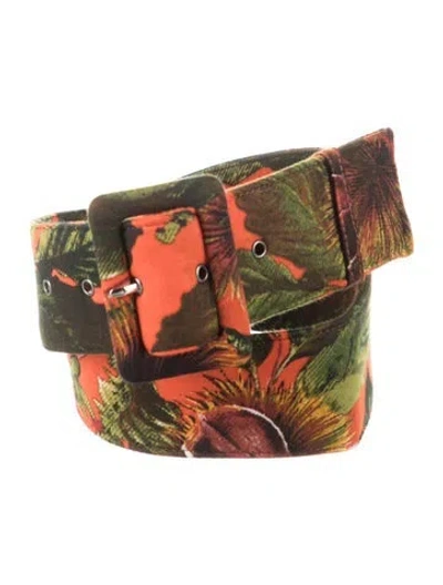 Pre-owned Samantha Sung Canvas Waist Belt In Orange