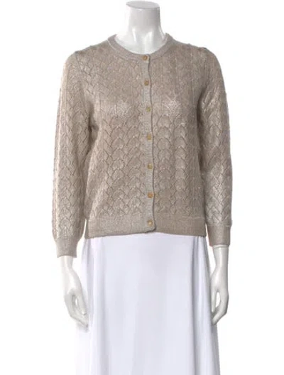 Pre-owned Samantha Sung Cashmere Crew Neck Sweater In Neutral