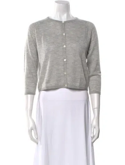 Pre-owned Samantha Sung Cashmere Crew Neck Sweater W/ Tags In Gray