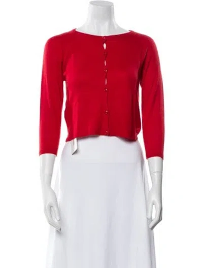 Pre-owned Samantha Sung Cashmere Crew Neck Sweater W/ Tags In Red