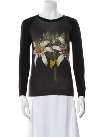 Pre-owned Samantha Sung Cashmere Floral Print Sweater In Multi