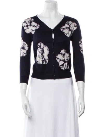 Pre-owned Samantha Sung Cashmere Floral Print Sweater In Multi