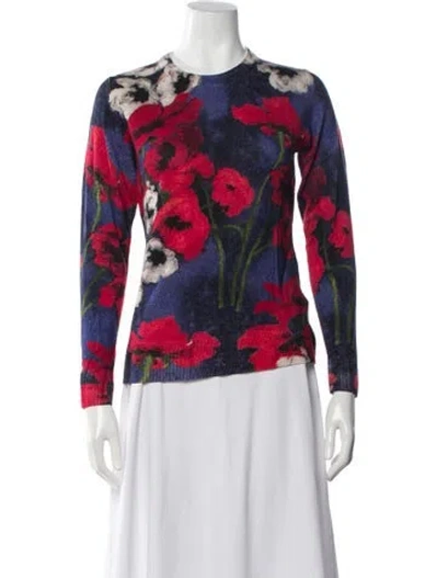 Pre-owned Samantha Sung Cashmere Floral Print Sweater In Multi