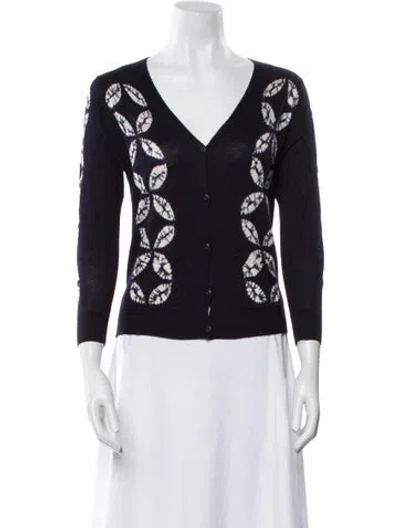 Pre-owned Samantha Sung Cashmere Floral Print Sweater W/ Tags In Multi