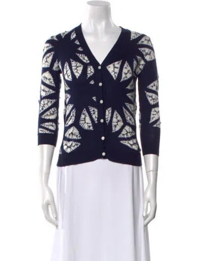 Pre-owned Samantha Sung Cashmere Floral Print Sweater W/ Tags In Multi