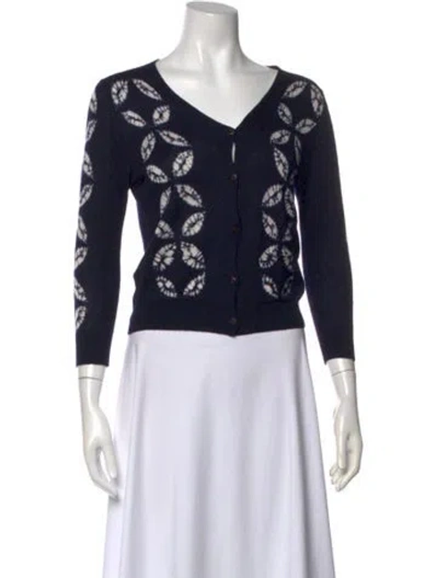 Pre-owned Samantha Sung Cashmere Printed Sweater In Purple