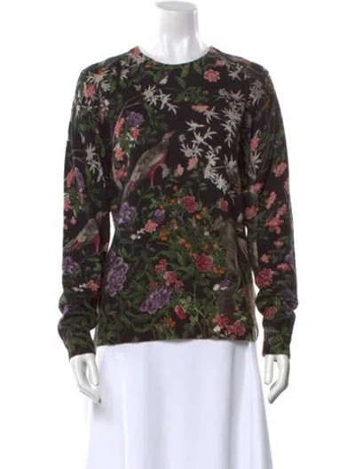 Pre-owned Samantha Sung Cashmere Printed Sweater W/ Tags In Black