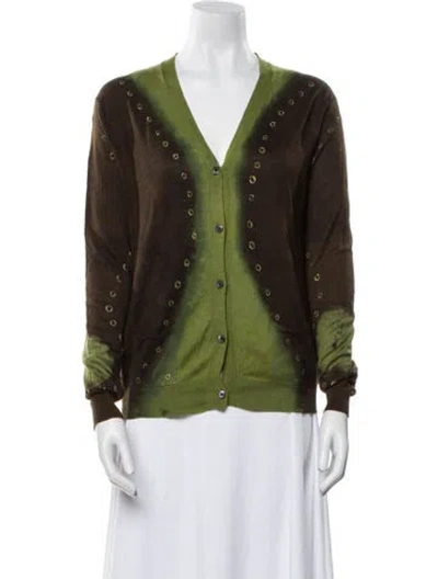 Pre-owned Samantha Sung Cashmere Printed Sweater W/ Tags In Brown