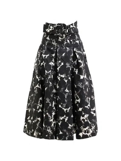 Samantha Sung Diane Belted Animal-print Midi Skirt In Multi