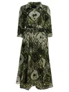 Samantha Sung Bordeaux Tie-dye Wool Dress In Green