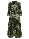 Samantha Sung Bordeaux Tie-dye Wool Dress In Green