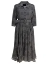 Samantha Sung Grey Checkered Wool Dress In Gray