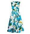 Samantha Sung Emperor Tulip Bright Abelia Dress Black Midi Dress In Blue